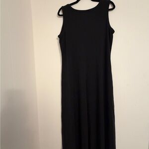 J.Jill Maxi Dress Tank Style Stretch Black Cotton Modal Spandex Blend Size Large